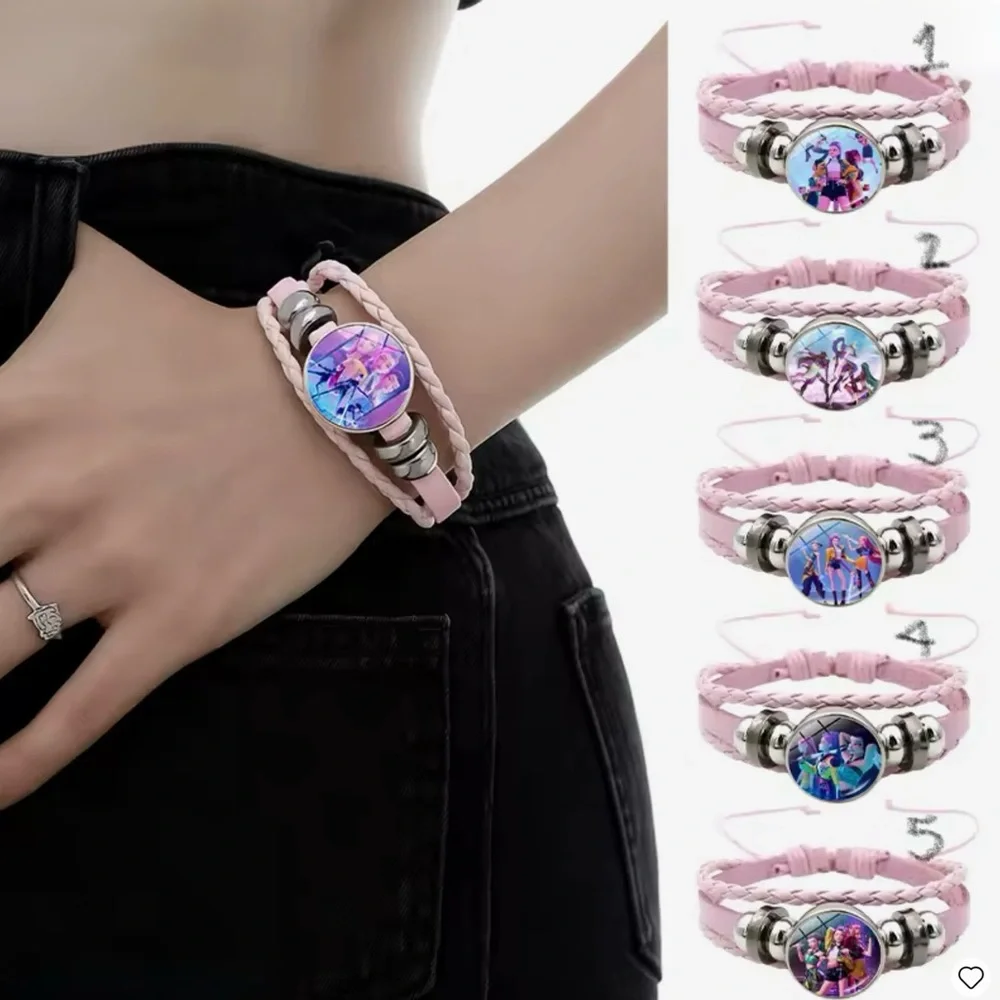 Pink Braided K-pop Demon Hunter Bracelet